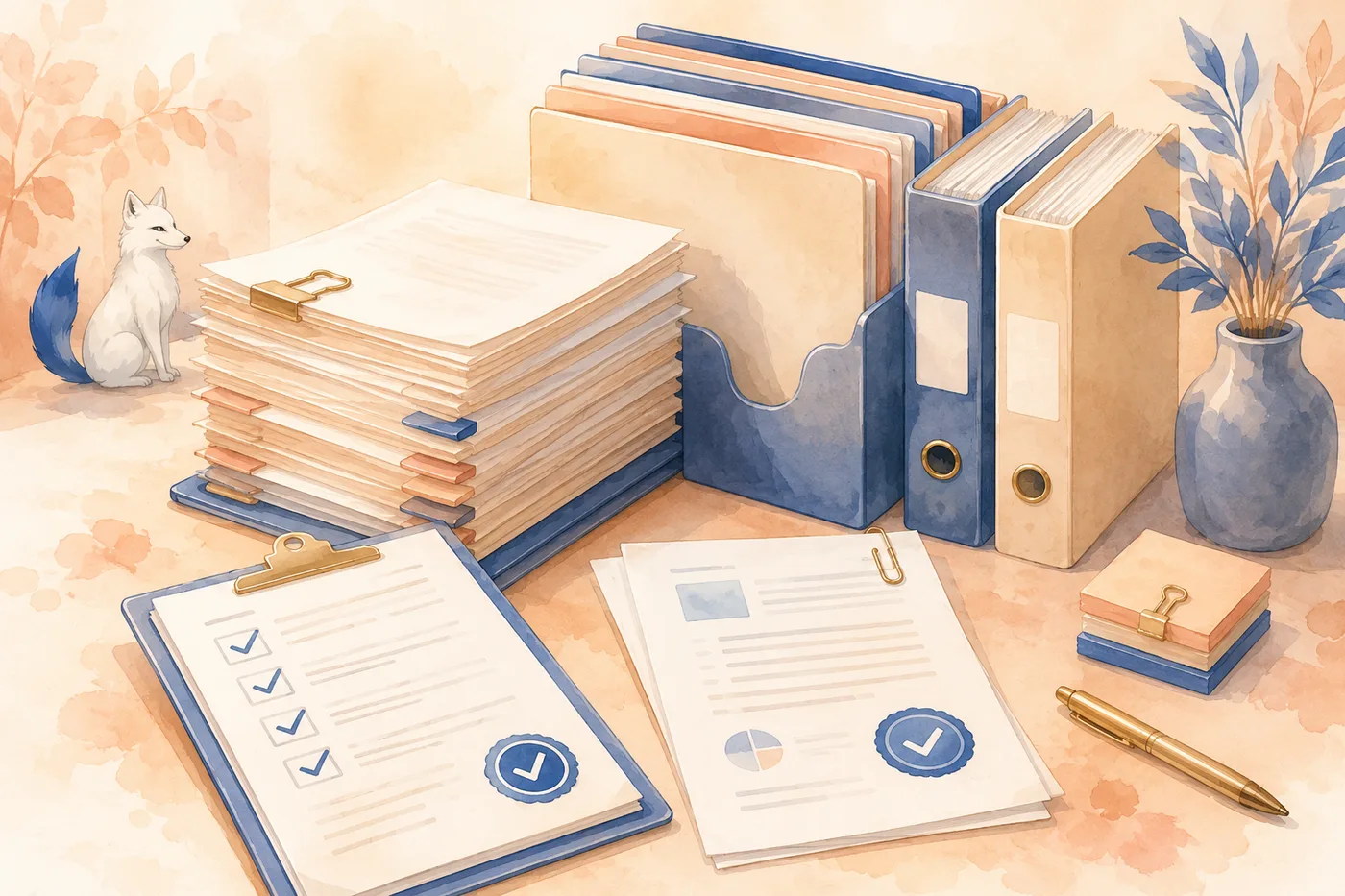 The Bluetail fox with a folder of NDIS registration documents